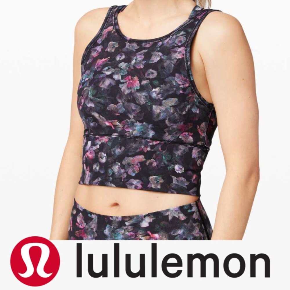 Lululemon Power Pivot cropped tank in Activate Floral Multi, Sz 6